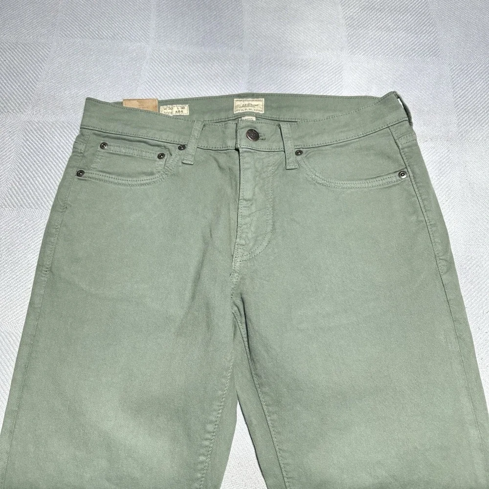 NEW‎ J Crew 484 Stretch Slim Tapered Leg Green Khaki Pants Mens Size 30x30 NWT